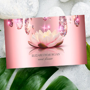Modernes Elegantes stilvolles Lotus,Drop Visitenkarte