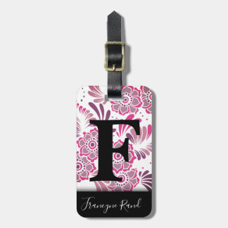 Modernes elegantes, stilvolles Rosa Floral Travel Gepäckanhänger