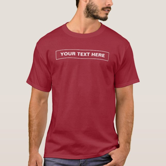 Modernes elegantes Template Männermaroon Red Borde T-Shirt (Vorderseite)