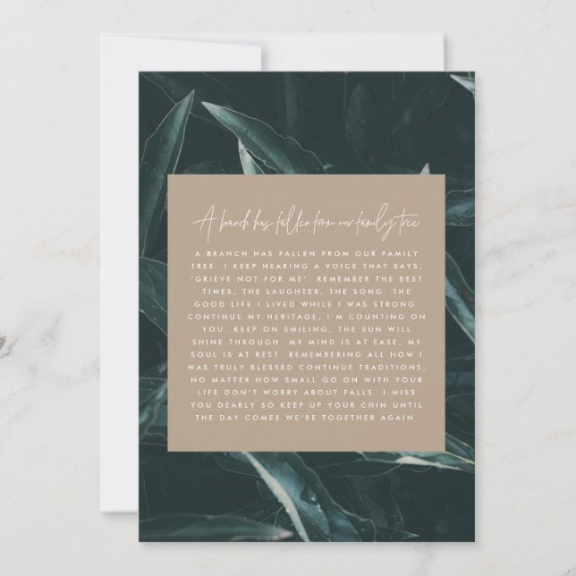 Modernes elegantes Trauergedicht (Vorderseite)