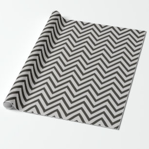 Modernes, elegantes, trendy grau-schwarz Zickzack Geschenkpapier