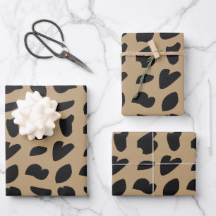 Modernes elegantes, trendy Leopard-Muster Geschenkpapier Set