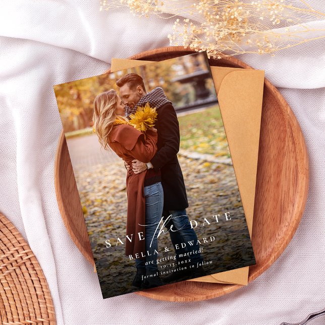 Modernes elegantes Typografie-Foto Hochzeit Einfac Save The Date (Von Creator hochgeladen)