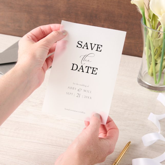 Modernes, elegantes Typografie Save the Date Overl (Handgehalten)
