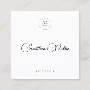 Modernes, elegantes Upload-Firmenlogo Beruflich Quadratische Visitenkarte