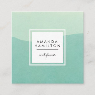 Modernes, elegantes Watercolor-Licht und Dunkeltür Quadratische Visitenkarte