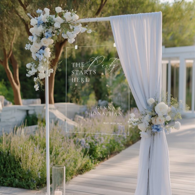 Modernes, elegantes, weißes Hochzeitsakryllisches  Acrylschild (Modern Elegant White Wedding Acrylic Welcome Sign)