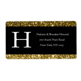 Modernes, elegantes White Black Gold Monogram