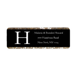 Modernes, elegantes White Black Gold Monogram