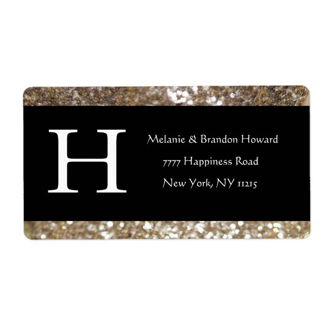 Modernes, elegantes White Black Gold Monogram (Vorne)