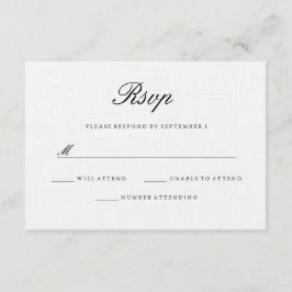 Modernes elegantes White Black Wedding RSVP