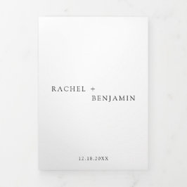 Modernes Elegantes, zeitloses Minimalistisches Onl Dreifach Gefaltete Karte