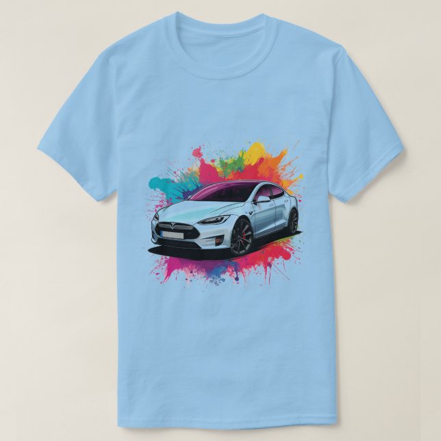 Modernes Elektroauto T-Shirt (Design vorne)