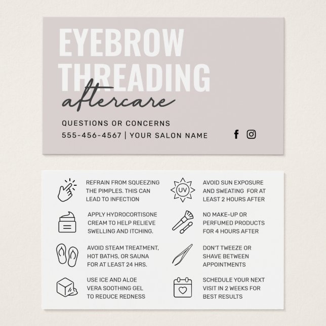 Modernes Elfenbein mit einfachem Eyebrow-Threading (Vorne & Hinten)