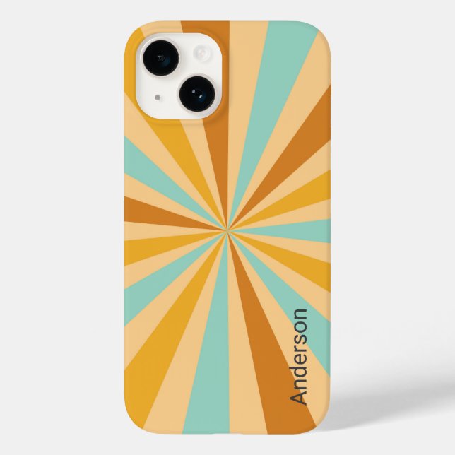 Modernes Eligant Retro Line Monogramm Case-Mate iPhone Hülle (Rückseite)