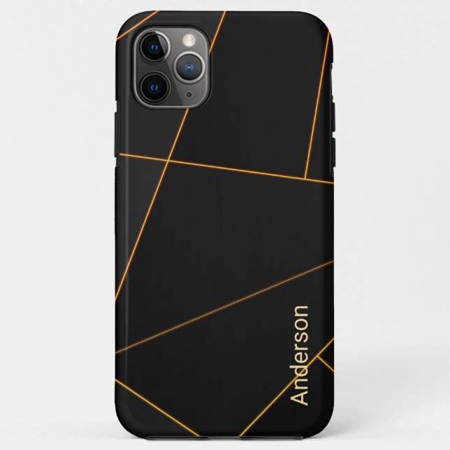 Modernes Eligant Retro Line Monogramm Case-Mate iPhone Hülle (Rückseite)