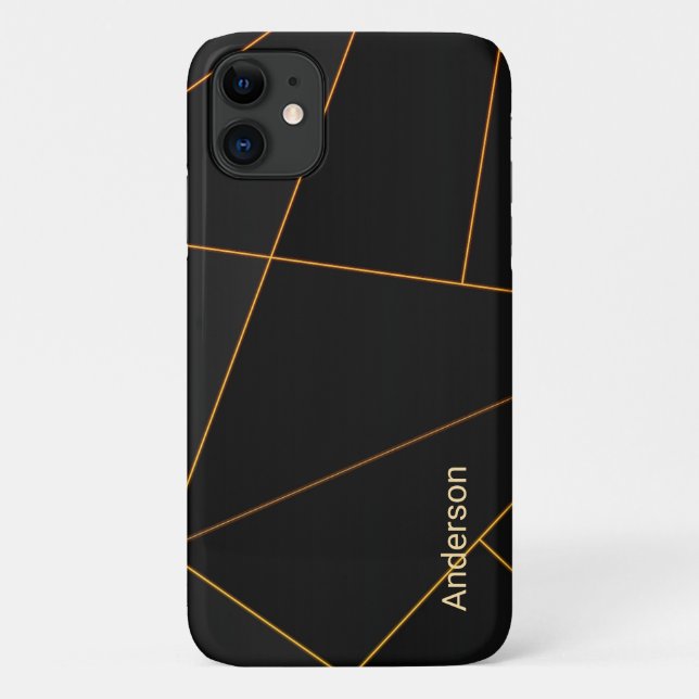 Modernes Eligant Retro Line Monogramm Case-Mate iPhone Hülle (Rückseite)