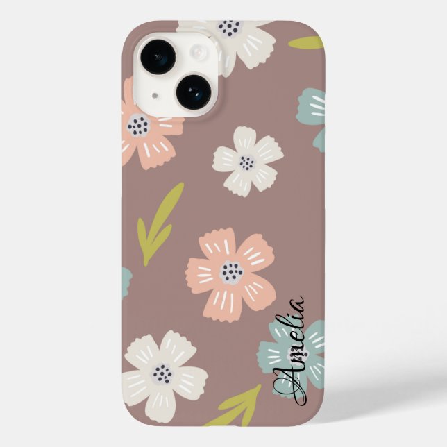 Modernes Eligant Retro Line Monogramm Case-Mate iPhone Hülle (Rückseite)