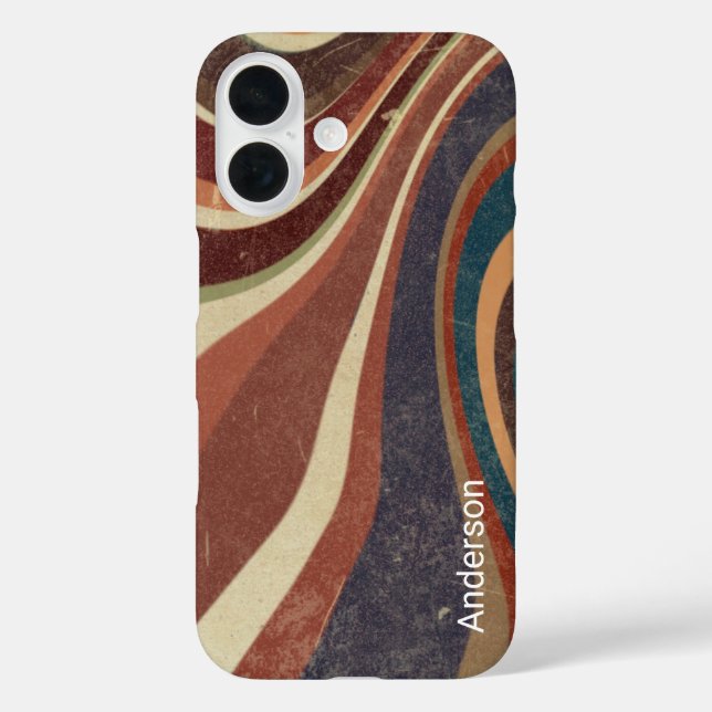 Modernes Eligant Retro Line Monogramm Case-Mate iPhone Hülle (Rückseite)