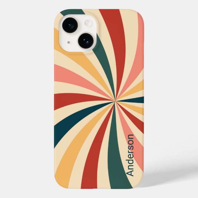 Modernes Eligant Retro Line Monogramm Case-Mate iPhone Hülle (Rückseite)