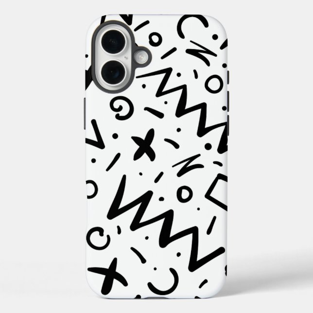 Modernes Eligant Retro Line Monogramm Case-Mate iPhone Hülle (Rückseite)