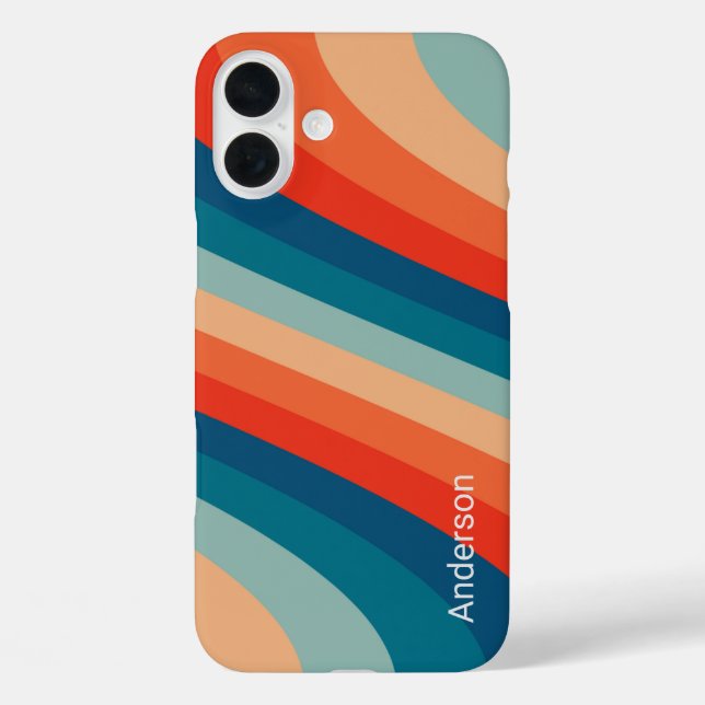 Modernes Eligant Retro Line Monogramm Case-Mate iPhone Hülle (Rückseite)
