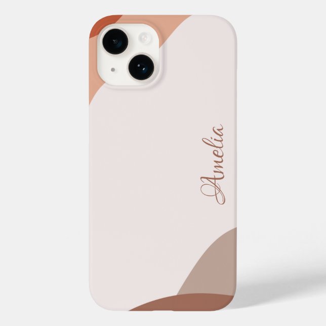 Modernes Eligant Retro Line Monogramm Case-Mate iPhone Hülle (Rückseite)