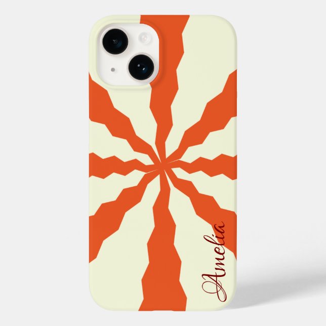 Modernes Eligant Retro Line Monogramm Case-Mate iPhone Hülle (Rückseite)