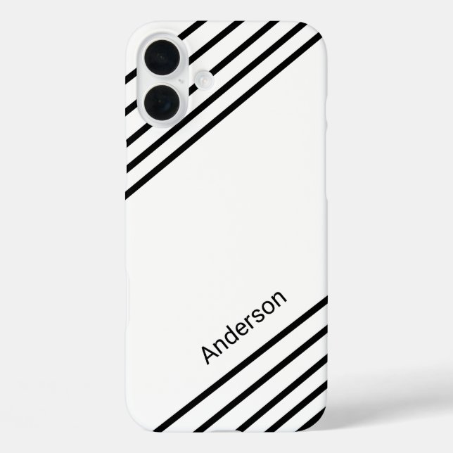 Modernes Eligant Retro Line Monogramm Case-Mate iPhone Hülle (Rückseite)
