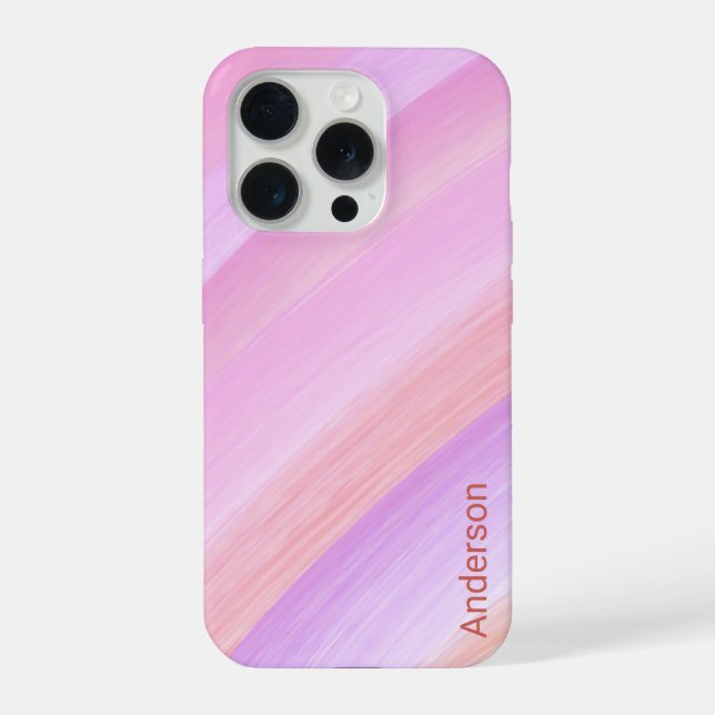 Modernes Eligant Retro Line Monogramm iPhone Hülle (Rückseite)