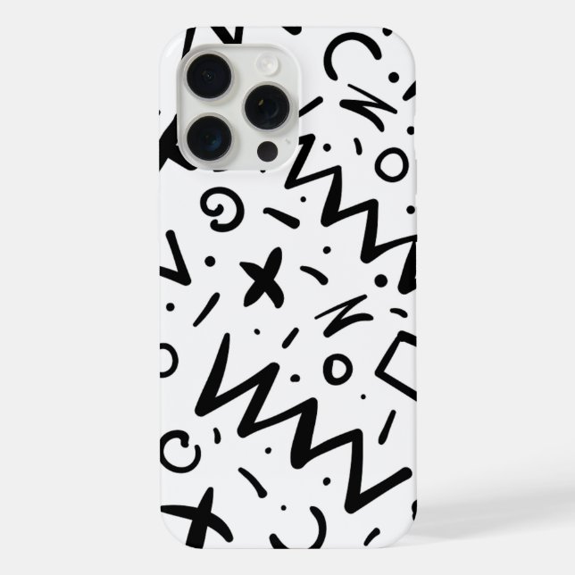 Modernes Eligant Retro Line Monogramm iPhone Hülle (Rückseite)