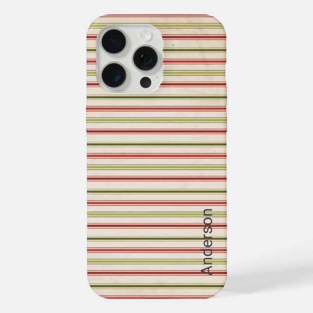 Modernes Eligant Retro Line Monogramm iPhone Hülle (Rückseite)