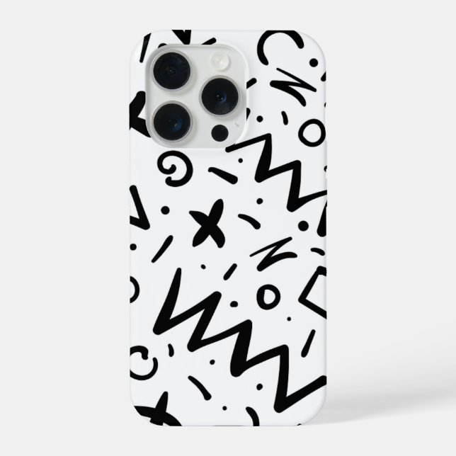 Modernes Eligant Retro Line Monogramm iPhone Hülle (Rückseite)