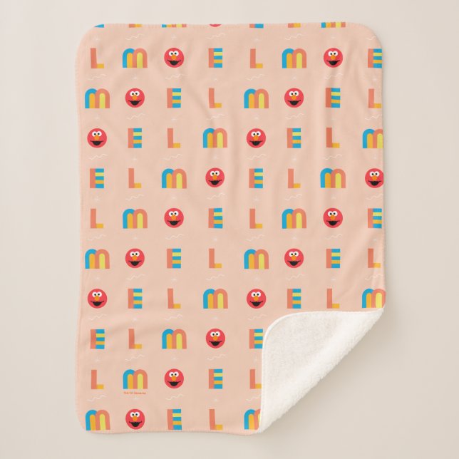 Modernes Elmo Muster Sherpadecke (Vorderseite)