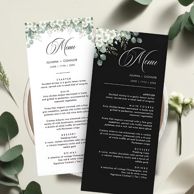 Modernes Emerald Greenerity Wedding Menu Menükarte (Von Creator hochgeladen)