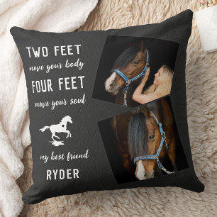 Modernes Equine Foto Personalisiertes Pferd Lover Kissen