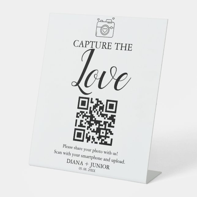 Modernes Erfassen der Liebe, die QR-Codezeichen ho Sockelschild (Vorderseite)