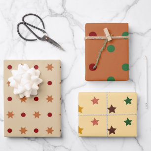 Modernes Erntedank Colors Set 3 Geschenkpapier Set