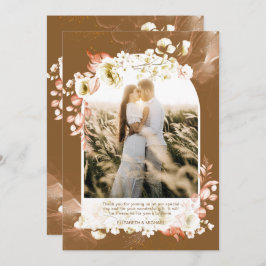 Modernes, erthy Brown Coral Floral FOTO DANKE