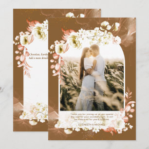 Modernes, erthy Brown Coral Floral FOTO DANKE