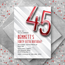Modernes Erwachsenenalter 45. Geburtstagsfeier Einladung