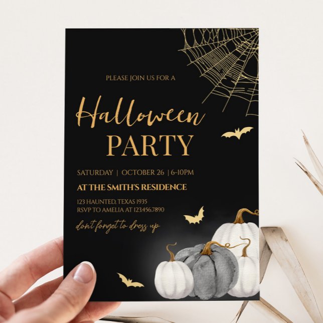 Modernes erwachsenes Pumpkin-Halloween-Party Einladung (Adult Modern Pumpkin Halloween Party Invitation)