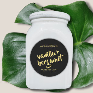 Modernes Etikett mit schwarzer Kerze Runder Aufkleber