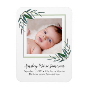 Modernes Eukalyptus Botanisches neues Baby-Foto Magnet