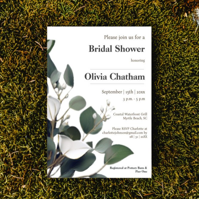Modernes Eukalyptus-Brautparty Einladung (Modern Eucalyptus Bridal Shower Invitation)