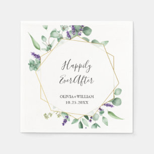 Modernes Eukalyptus Geometrisches Hochzeitspapier Serviette