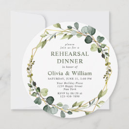 Modernes Eukalyptus Wreath Frame PROBE DINNER Einladung