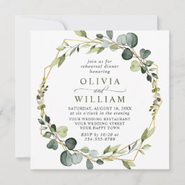 Modernes Eukalyptus Wreath Frame PROBE DINNER Einladung