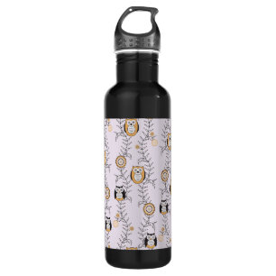 Modernes Eulen-Muster Trinkflasche