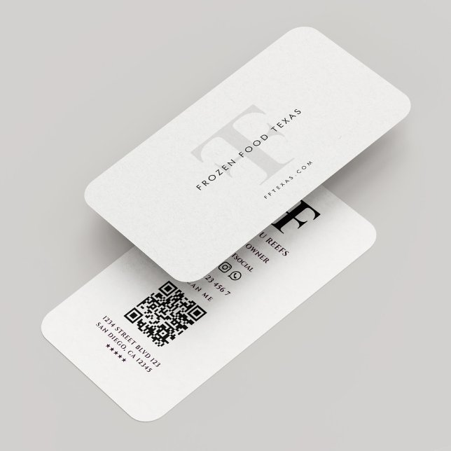 Modernes F T Minimal Logo Company Schwarz-weiß Visitenkarte (Modern F T Minimal Logo Company Black White Business Card
)